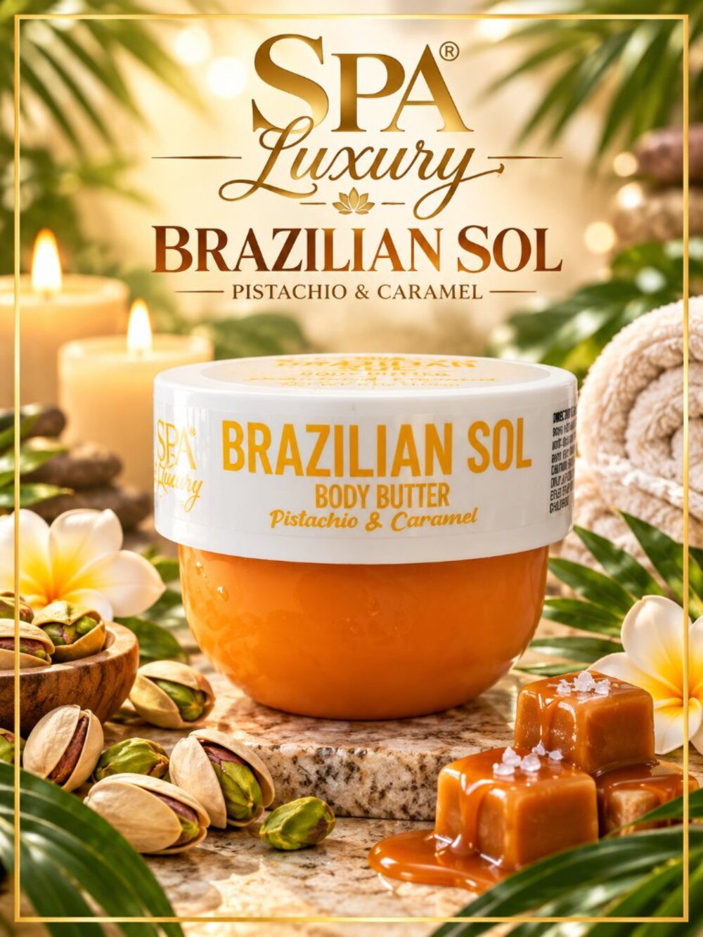 NEW Spa Luxury Brazilian Sol Body Butter – Pistachio & Caramel NWT